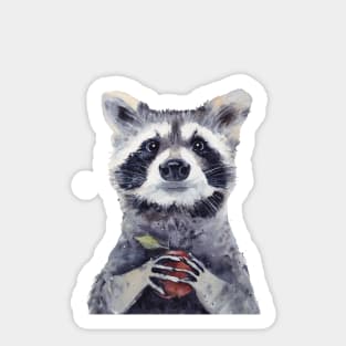 Watercolor raccoon illustration Sticker